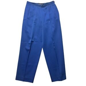 Ralph Lauren Womens Wool Dress Pants Size 8 Blue High Waisted Pleated Trousers